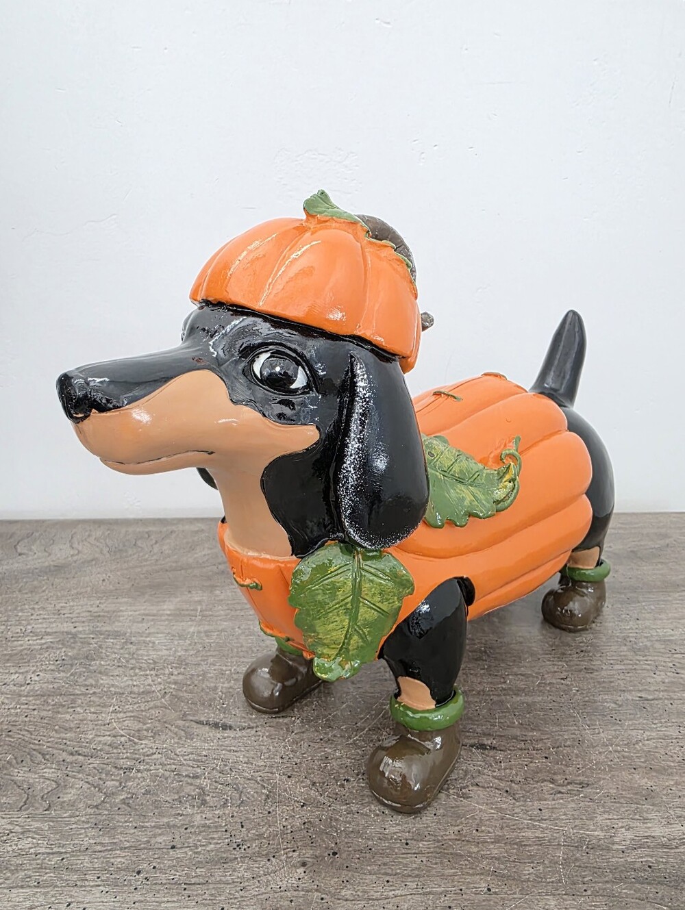 Dachshund Pumpkin Costume Figurine Halloween Figurine Decor